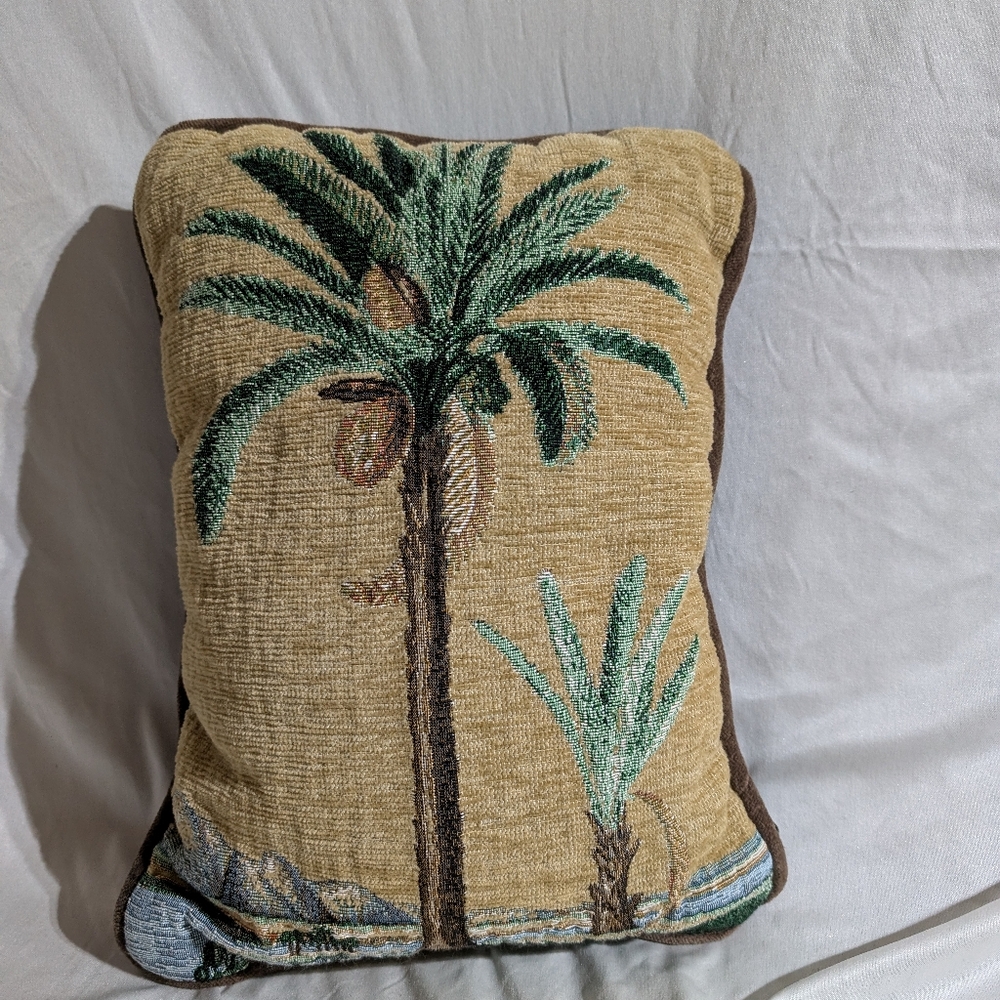 La France Home Tropical Tree Tapestry Throw Pillow Cushion Made In USA